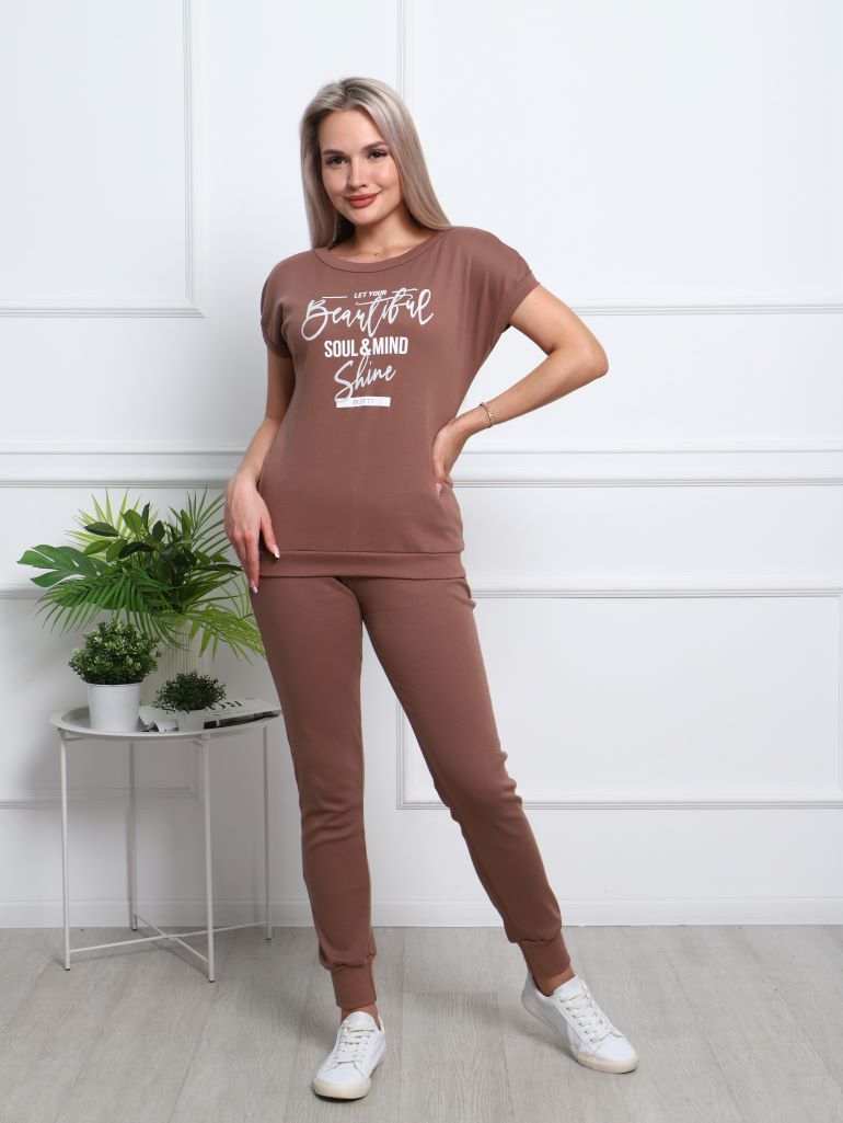 Костюм интерлок Шайн К-578 -кофе
